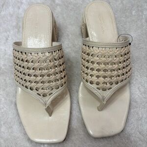 Tory Burch Cream Woven Heels